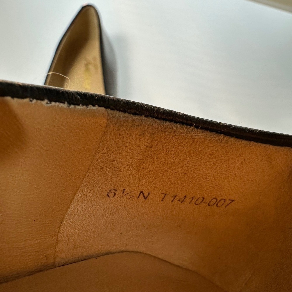 Trotters Black Leather Cap-Toe Ballet Flat Sz 6.5N Classic Office Comfort - Picture 8 of 8